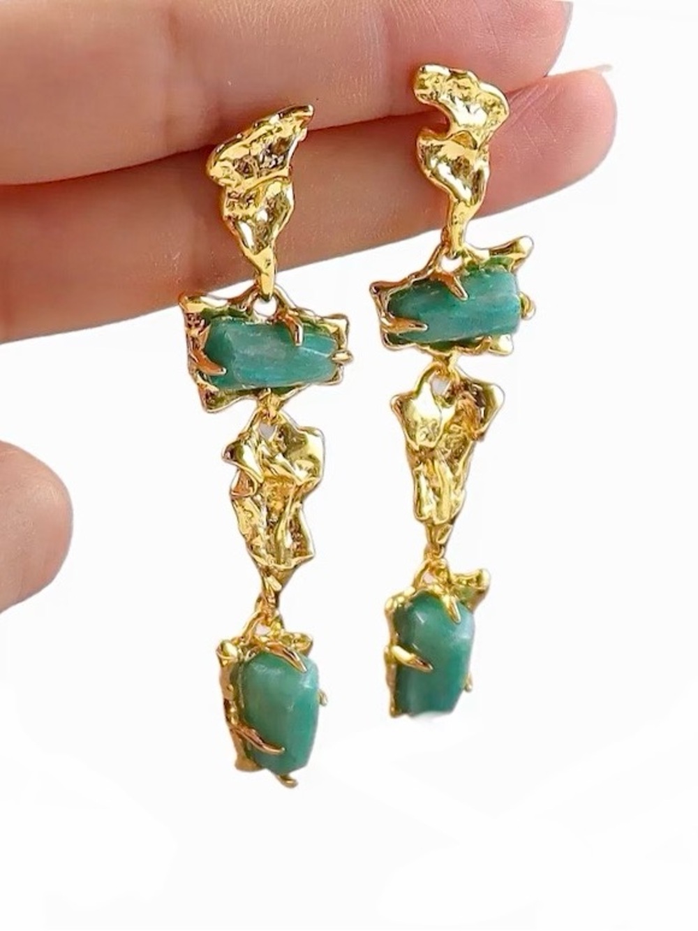 ALEXIS BITTAR Amazonite Mobile Linear Drop Earrings - Picture 2 of 3